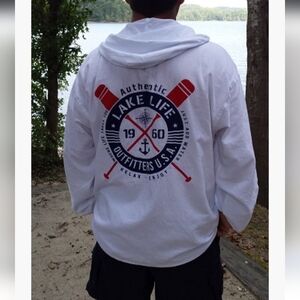 Lake Life Outfitters Cottonseed Wear Zipper Hoodie XL Cotton Nautical Coastal